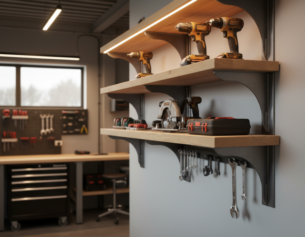 Wall-Mounted Storage Ideas That Hold Heavy Equipment Without Damaging Interior Panels