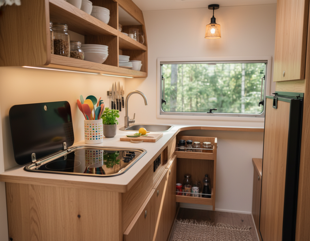What Makes Certain Tiny Camper Kitchens Feel Surprisingly Spacious Even With Very Limited Room
